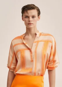 Satin print blouse