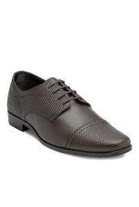 Franco Leone Men's Dark Brown Derby Shoes