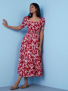 Westside Red Floral Maxi Dress