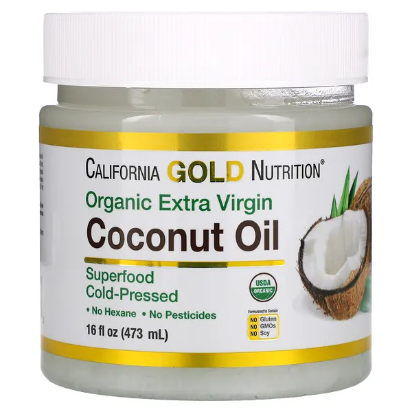 California Gold Nutrition, SUPERFOODS – Cold Pressed Organic Extra Virgin Coconut Oil, 16 fl oz (473 ml)