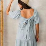 4 Woven Square Neck Dress