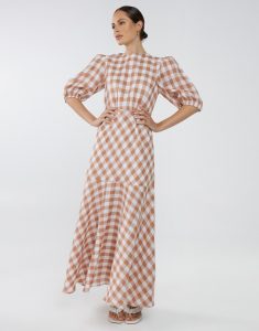 Linen Check Tea Dress