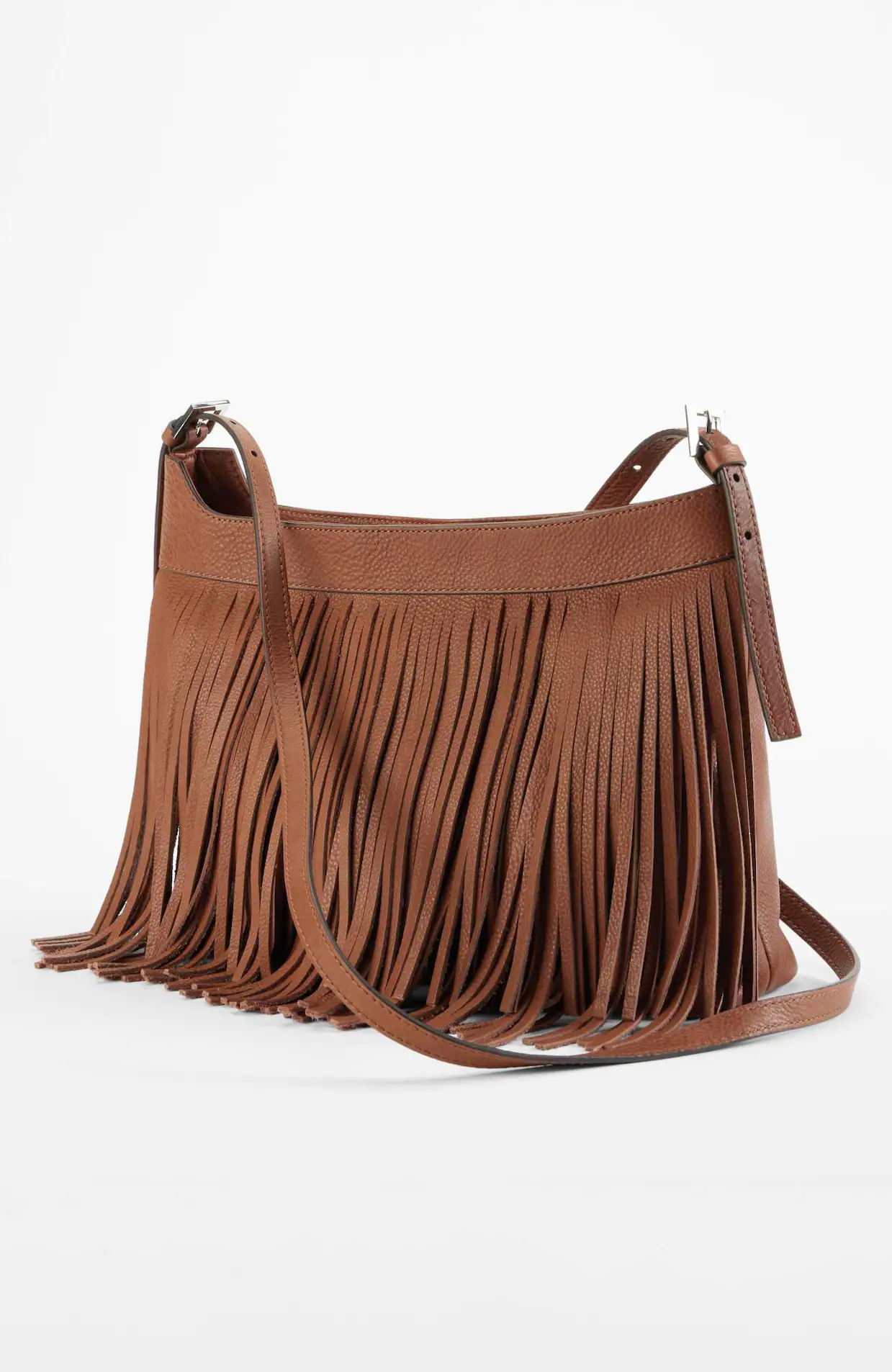 Fringed Leather Cross-Body Bag