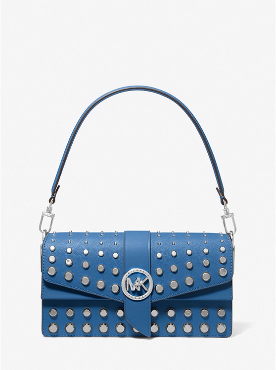 Greenwich Medium Studded Saffiano Leather