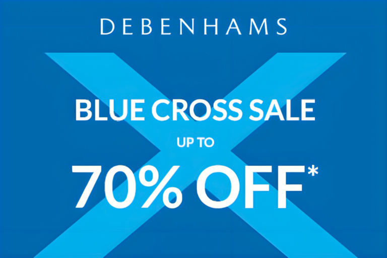 Debenhams Blue Cross Sale